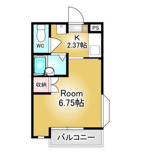 カレッジメイト御幸ヶ原(1K/2階)の間取り写真