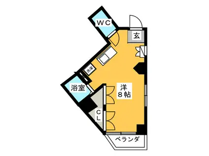 サントル・ヴィラージュII(ワンルーム/5階)の間取り写真