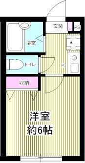 チェスナッツ戸越(1K/1階)の間取り写真