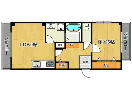 メゾン・ド・千坂(1LDK/3階)の間取り写真