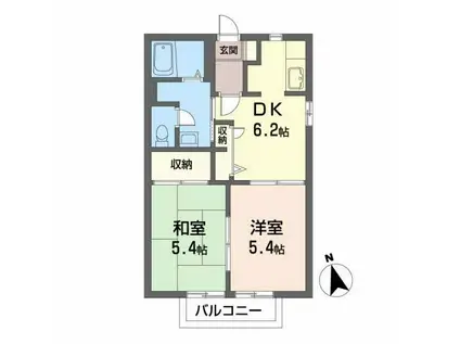 アークタウン舟山A(2DK/2階)の間取り写真