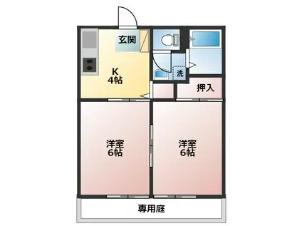 コートアゼリア(2K/1階)の間取り写真