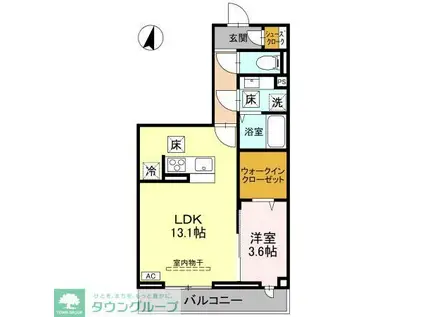 BEL CUORE YONO(1LDK/1階)の間取り写真