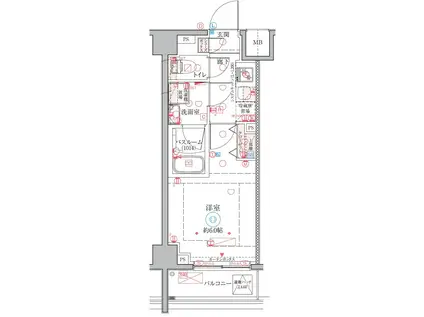 クレヴィスタ横浜天王町(1K/2階)の間取り写真