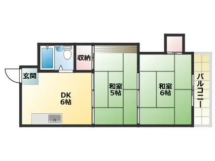 ウエストヒルズ平野(2DK/5階)の間取り写真