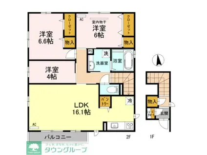 グレイス旭(3LDK/2階)の間取り写真