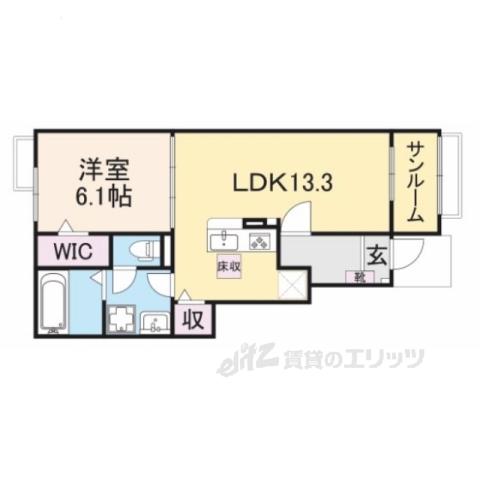 クレール丹波2(1LDK/1階)の間取り写真