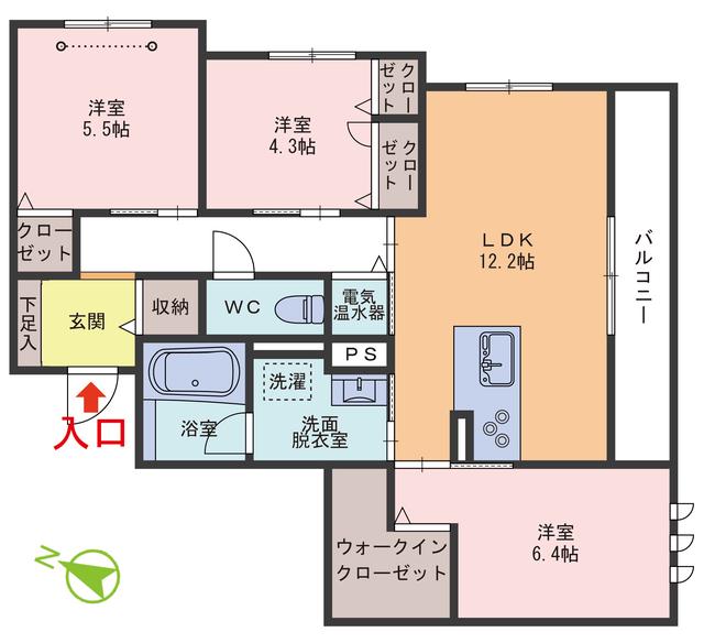 SHAMAISON 高木中央(3LDK/2階)の間取り写真