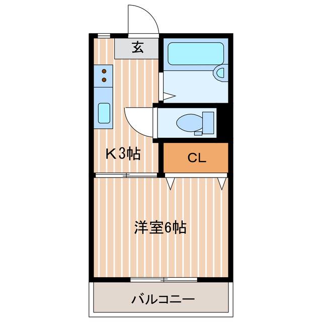 BOWLS(1K/2階)の間取り写真
