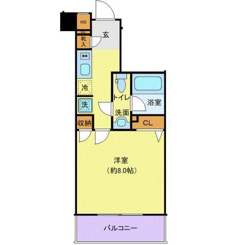 R.HOURS MEJIRO AVE(1K/7階)の間取り写真