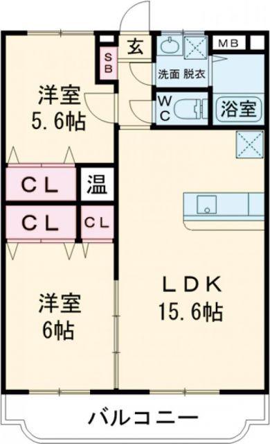 ユーミー須賀(2LDK/1階)の間取り写真