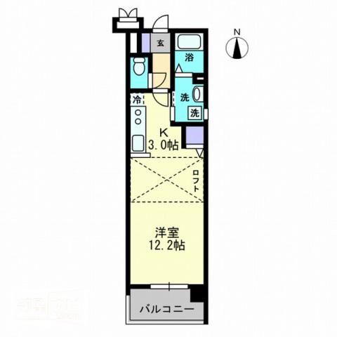 アルファレガロ岡山駅前(ワンルーム/4階)の間取り写真