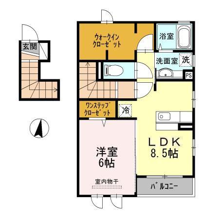 サンライズ(1LDK/2階)の間取り写真