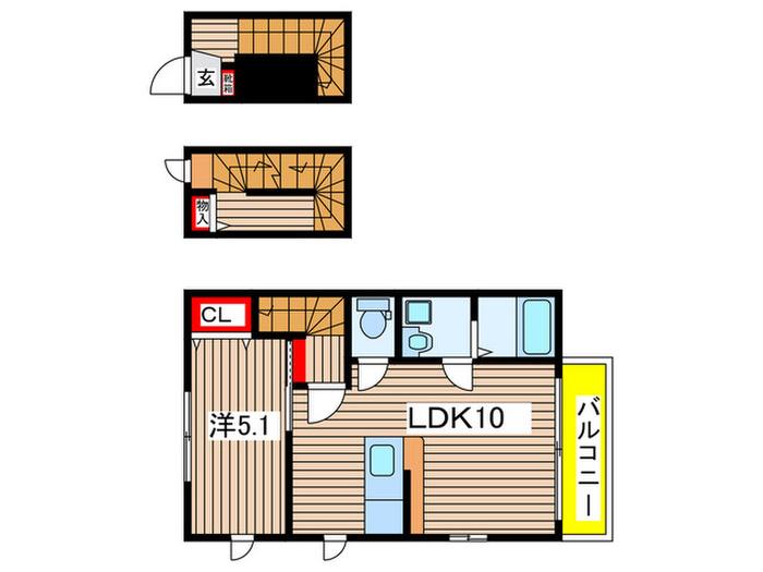 仙台市地下鉄東西線 荒井駅(宮城) 徒歩13分 3階建 築6年(1LDK/3階)の間取り写真