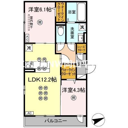アルタ・レジデ(2LDK/2階)の間取り写真