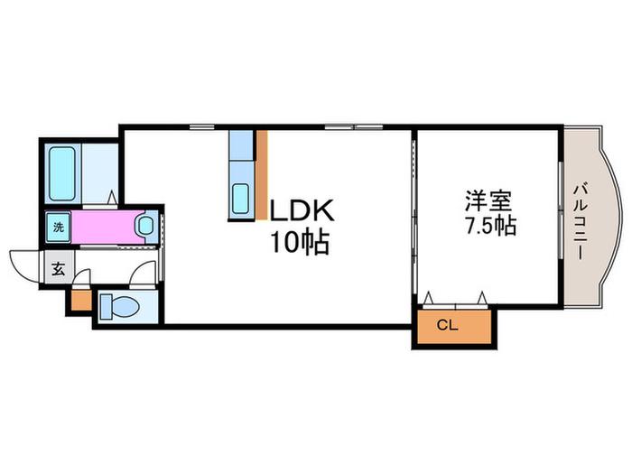 ファネージオ(1LDK/6階)の間取り写真