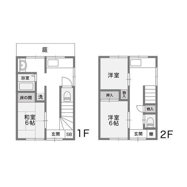 高寺アパート東側(3DK/1階)の間取り写真