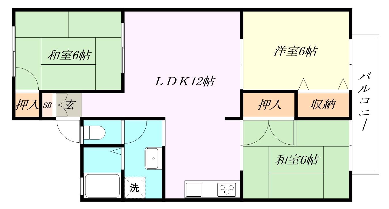 クレールシャトレー(3LDK/1階)の間取り写真