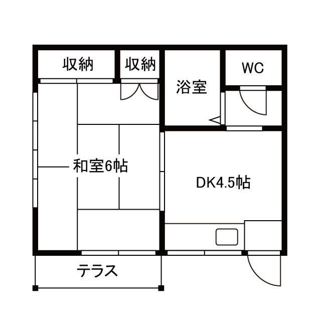 第五小林ハイツ(1DK/1階)の間取り写真