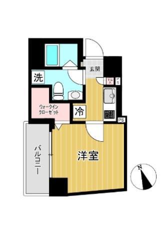 SHOKEN RESIDENCE横浜山手(1K/3階)の間取り写真