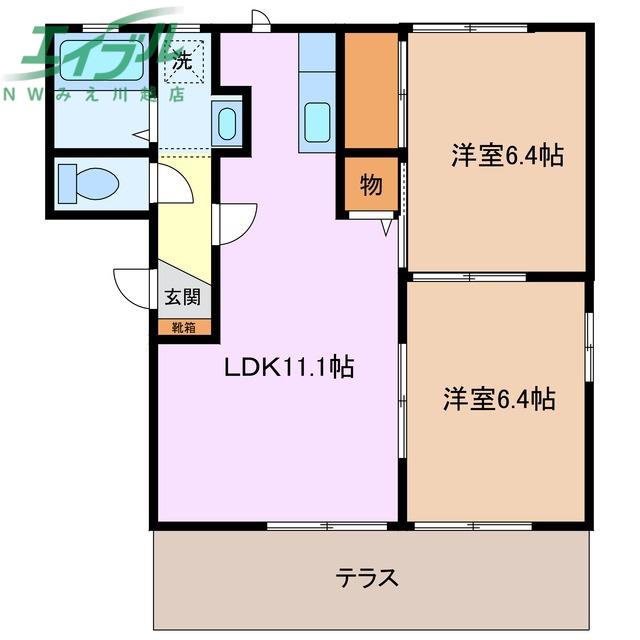 フォーレス クワトロ(2LDK/1階)の間取り写真