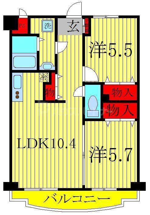 VIRTUD ORGULLO(2LDK/3階)の間取り写真