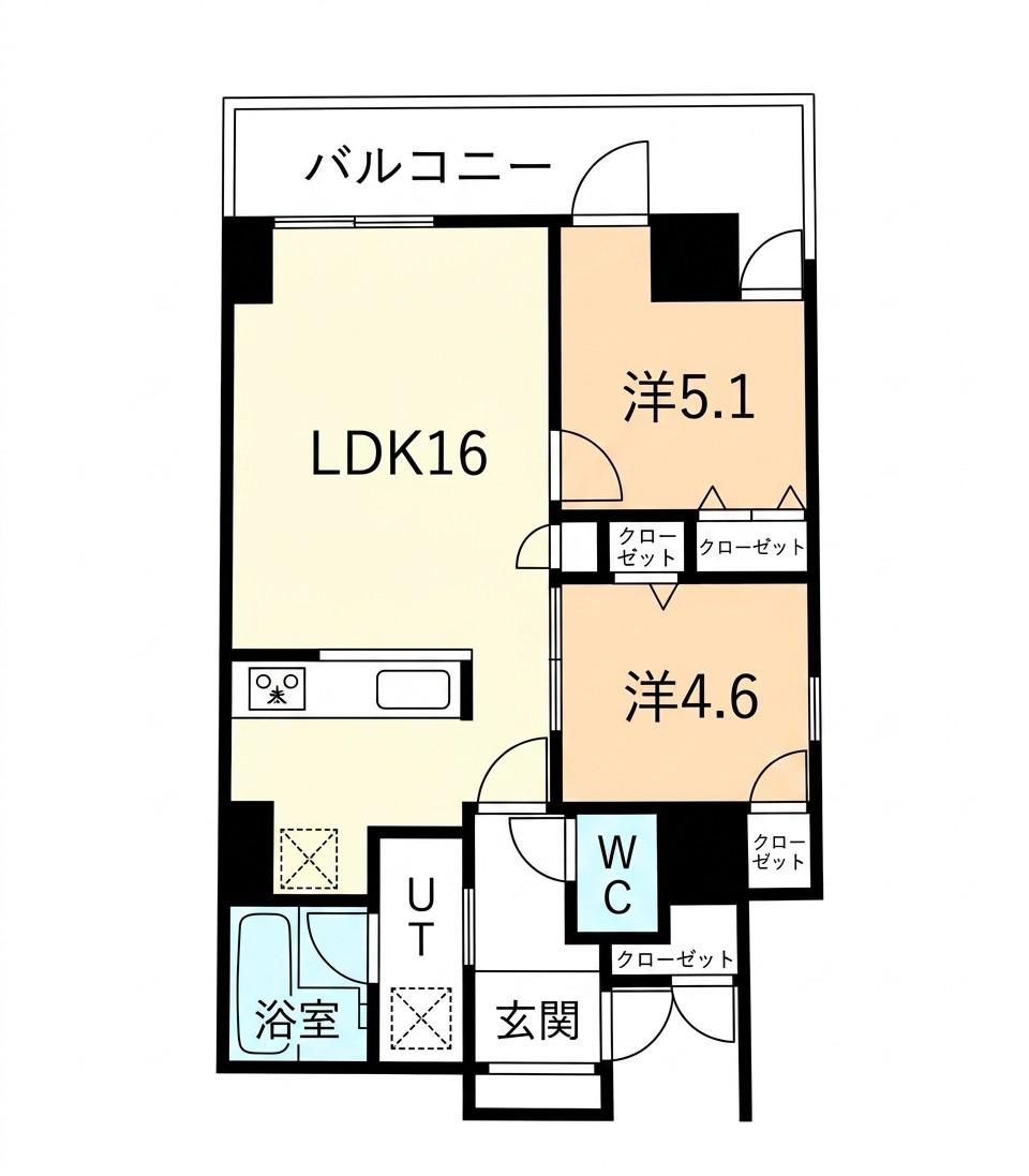 シティコート目黒(2LDK/3階)の間取り写真