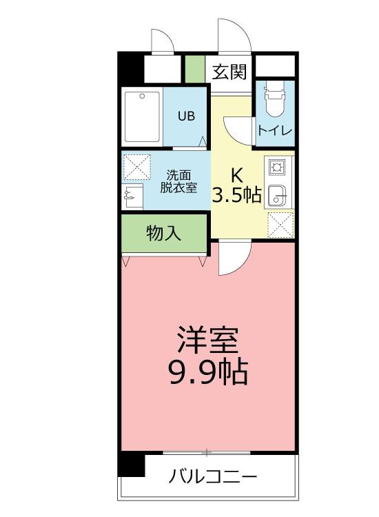 コンフォール伊勢原(1K/2階)の間取り写真