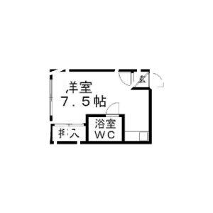 北24条駅ハウス(ワンルーム/2階)の間取り写真