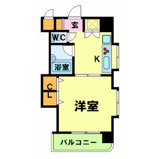 ベルレージュ二葉の里(1K/8階)の間取り写真