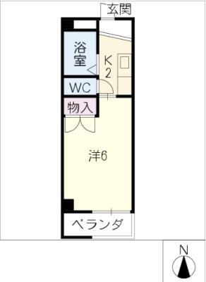 アビニヨン今伊勢(1K/5階)の間取り写真