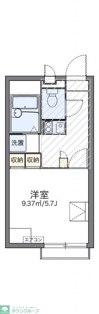 レオパレスアズール(1K/2階)の間取り写真