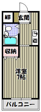 マンション谷佐(1K/3階)の間取り写真