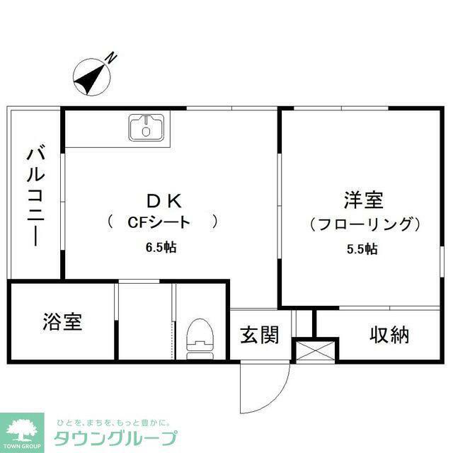 グランベル松陰(1DK/2階)の間取り写真