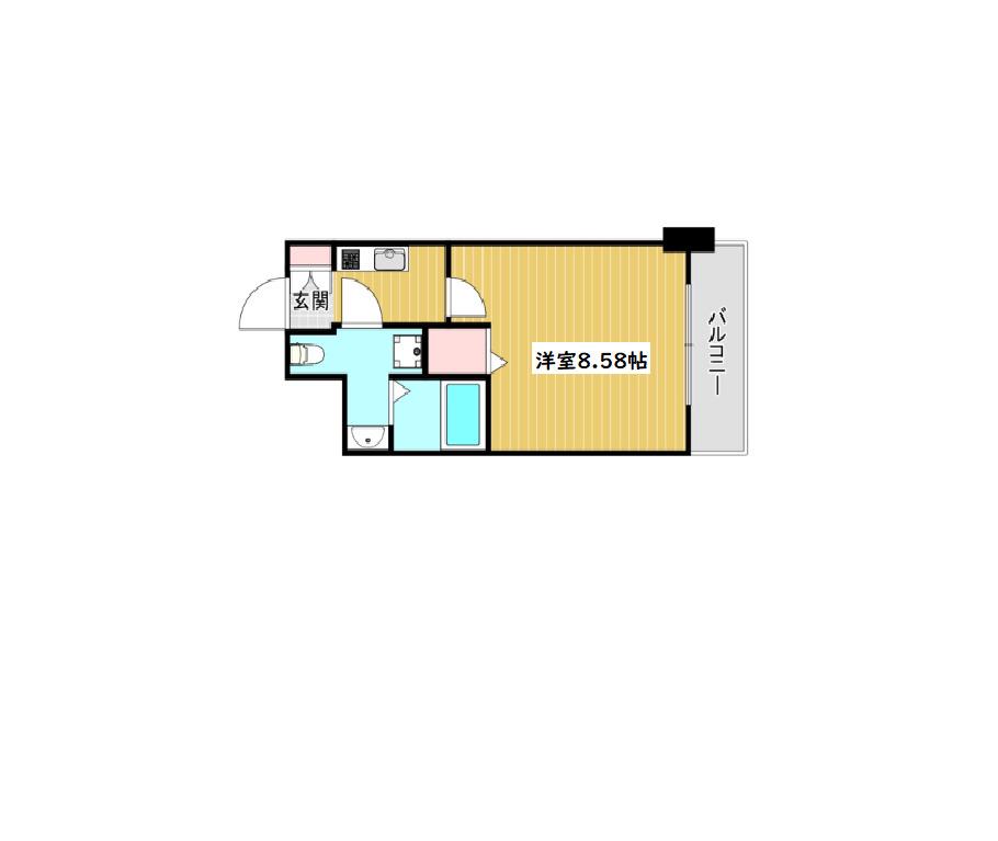 SERENITE日本橋SUD(1K/2階)の間取り写真