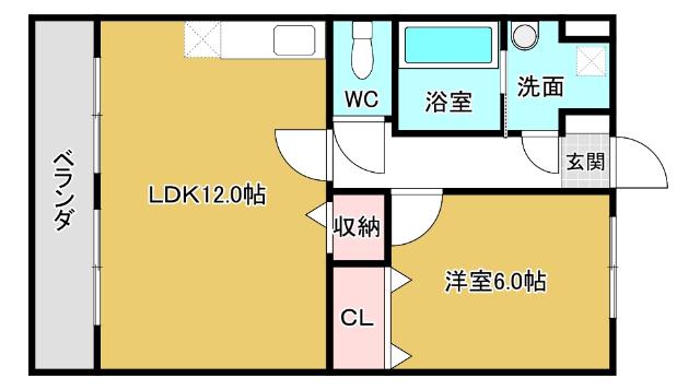 パストレーラ(1LDK/3階)の間取り写真