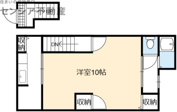 ひがなか文化(1K/2階)の間取り写真