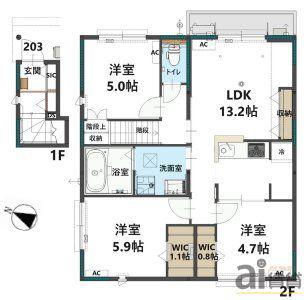 ユアメゾン桜(3LDK/2階)の間取り写真