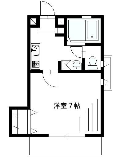 デメテル(1K/1階)の間取り写真