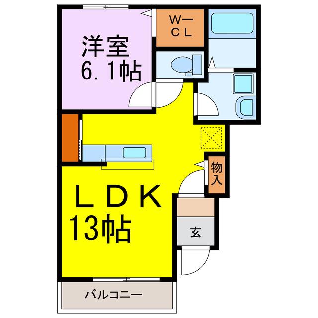 グランビュー・デ・クロシェット(1LDK/1階)の間取り写真