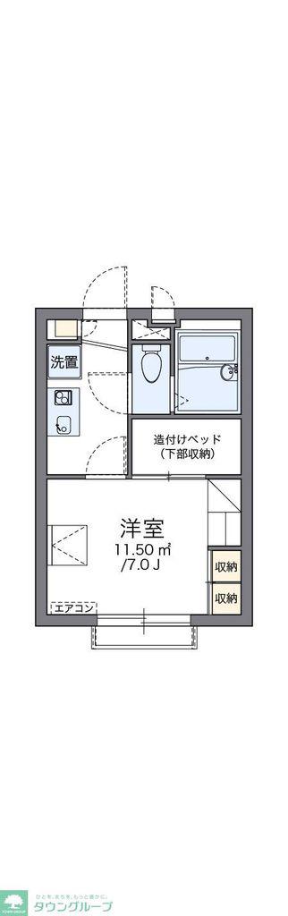 レオパレスフィールドI(1K/2階)の間取り写真