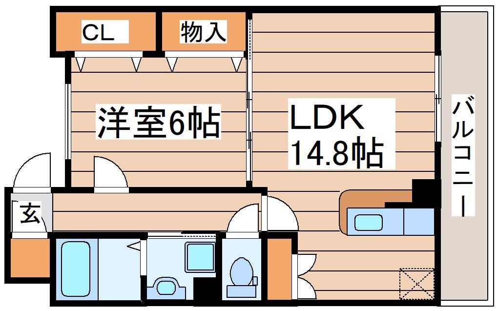 リヴィエール(1LDK/4階)の間取り写真