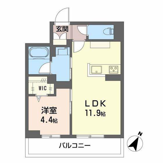 ECRAGE TAKASU(1LDK/2階)の間取り写真