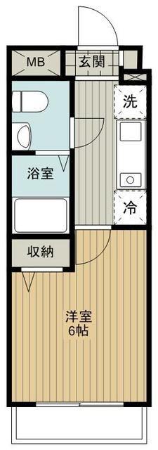 CIELBLEU大宮桜木町(1K/1階)の間取り写真