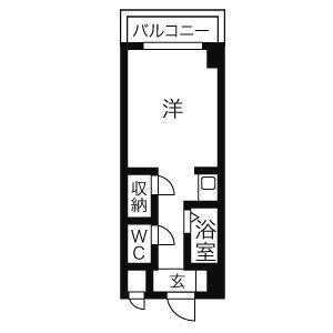 クレールショーワII(1K/1階)の間取り写真