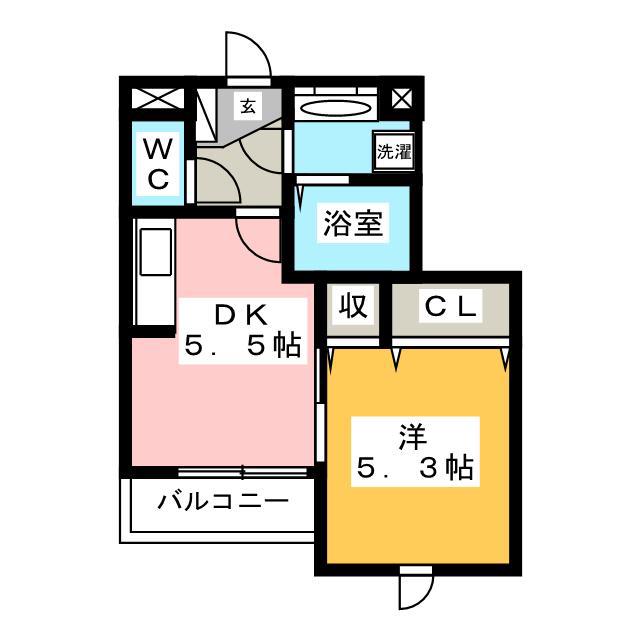 SAMIA川口元郷(1DK/3階)の間取り写真