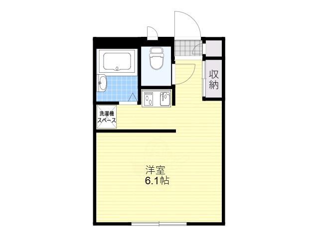 ミストラル西庄(1K/1階)の間取り写真