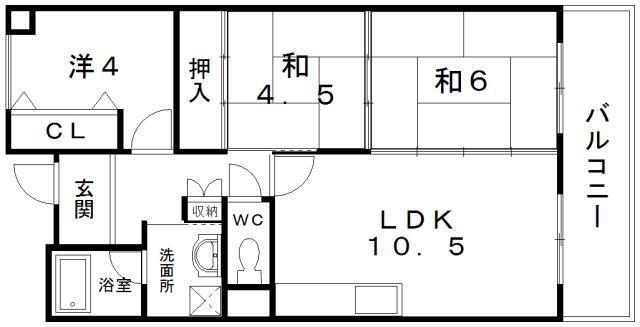 プリムローズ岸和田(3LDK/2階)の間取り写真