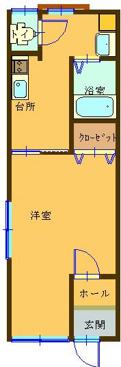 ハイツフレンド山王I(1K/1階)の間取り写真