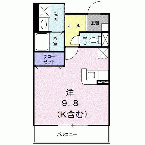 グレース離宮(ワンルーム/2階)の間取り写真